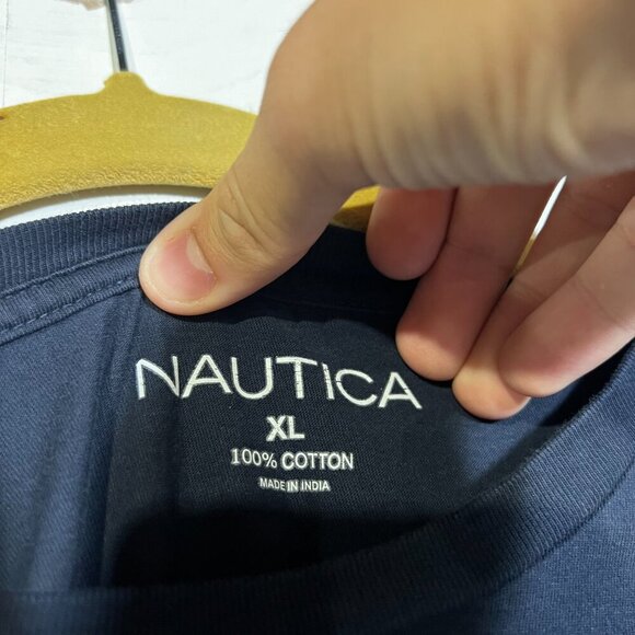 Nautica Short Sleeve Tee Navy Blue Embroidered Logo Size XL - Picture 4 of 4